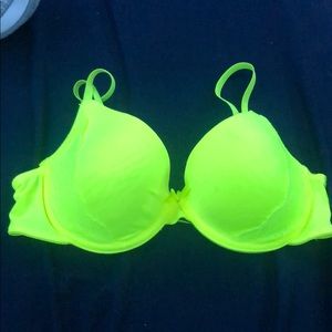 Neon green push up bra